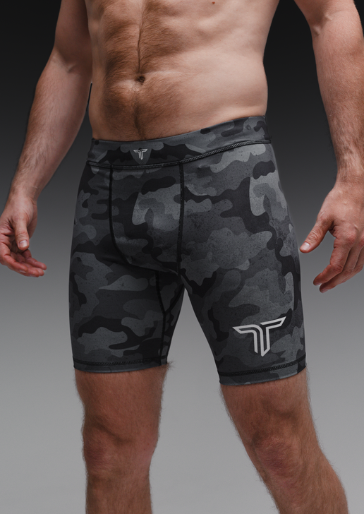 Urban Camo Compression Shorts - Black