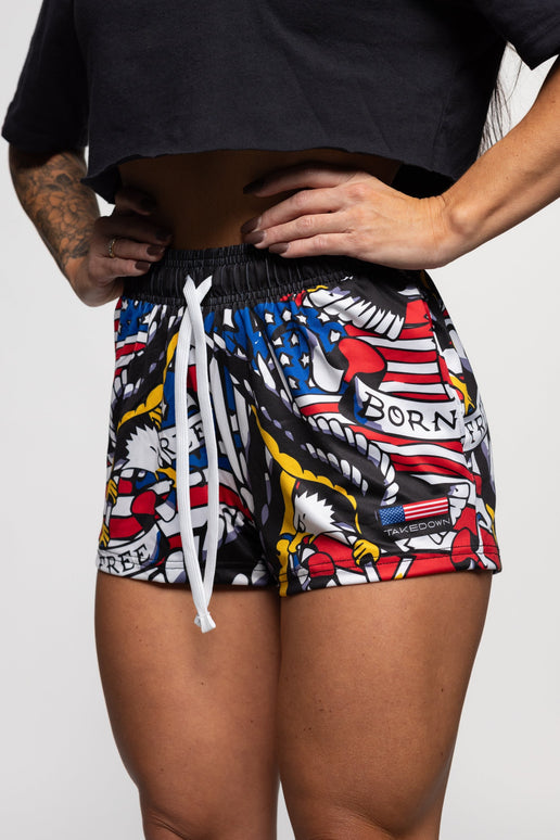 Star Spangled Women's Gym Short (3” Inseam)