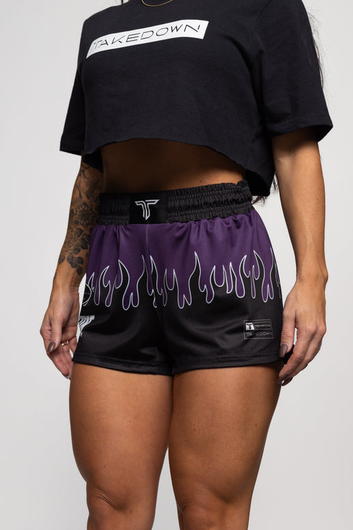 Fire FC Women's Fight Shorts (3” Inseam) - Berry