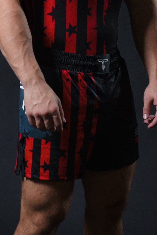 Stars & Stripes Fight Shorts (5”&7“ Inseam) - Black