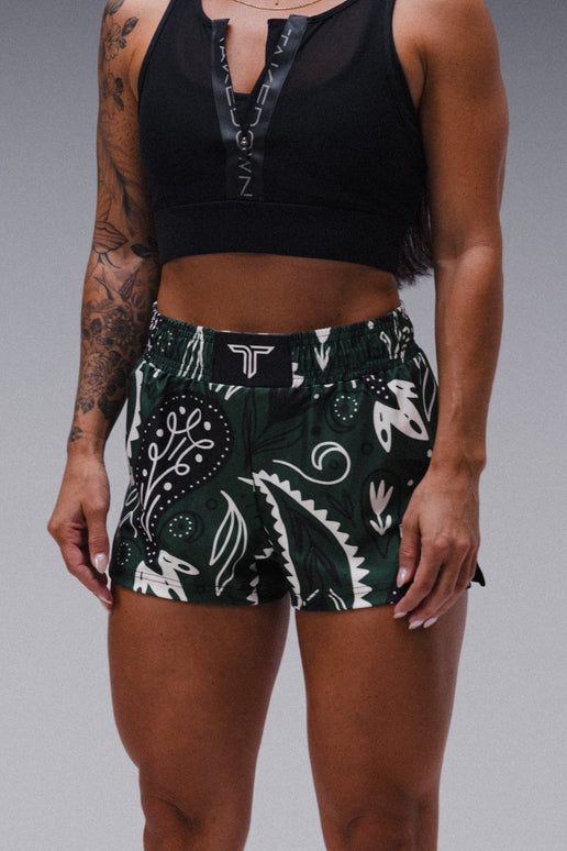 Bandana Women's Fight Shorts (3” Inseam) - Hunter