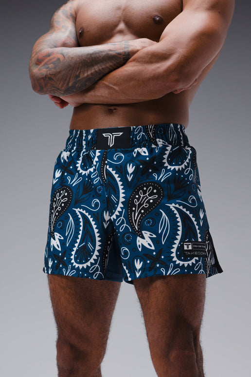 Bandana Fight Shorts (5”&7“ Inseam) - Blue