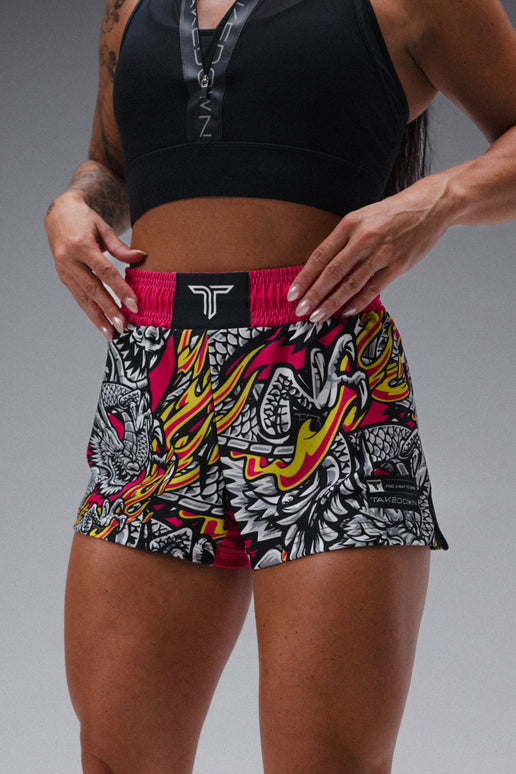 Iron Dragon Women's Fight Shorts (3” Inseam) - Magenta