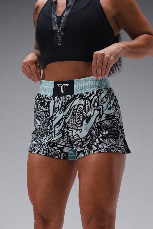 Iron Dragon Women's Fight Shorts (3” Inseam) - Mint