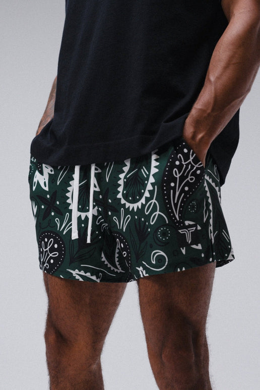 Bandana Gym Shorts (5” & 7” Inseam) - Hunter