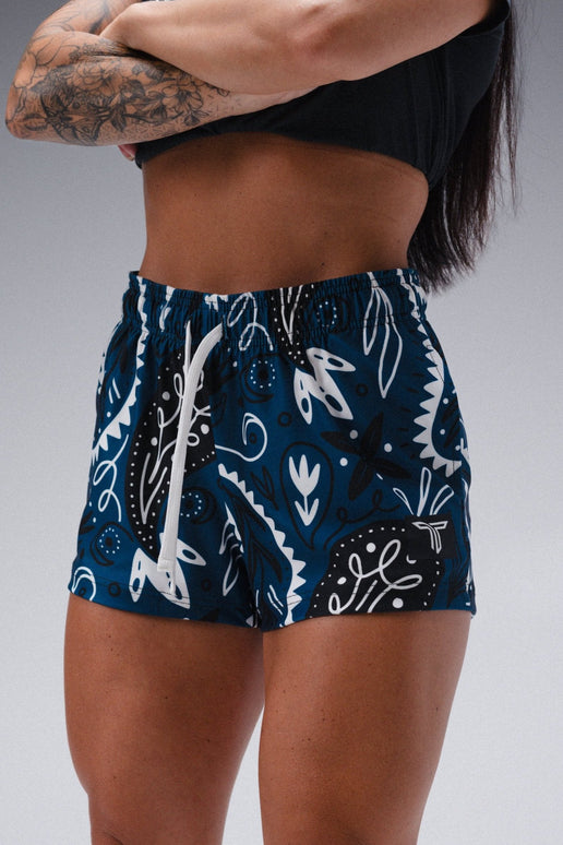 Bandana Women's Gym Short (3” Inseam) - Blue