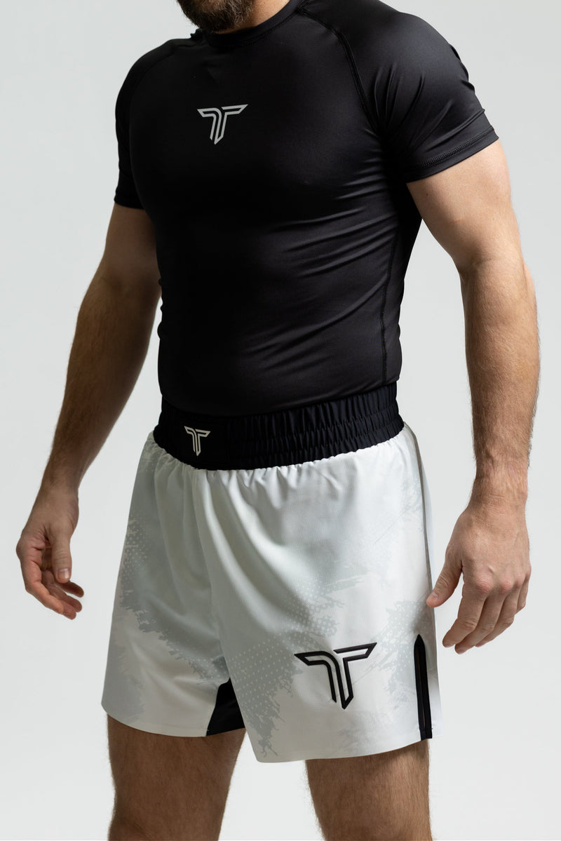 White Kaos Camo Pro Fight Kit (5” & 7” Pro Fight Short & Rashguard Bundle)
