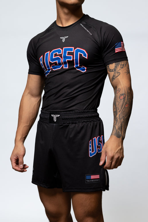 USFC Black Fight Kit (Fight Short & Rashguard Bundle)