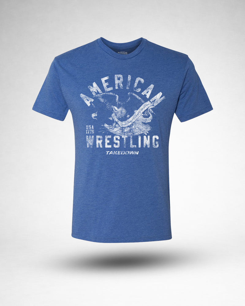 ”American Wrestling” Daily Grind Tee - Vintage Royal