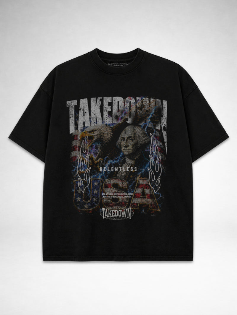 Takedown Oversized Tee - Patriot - Black
