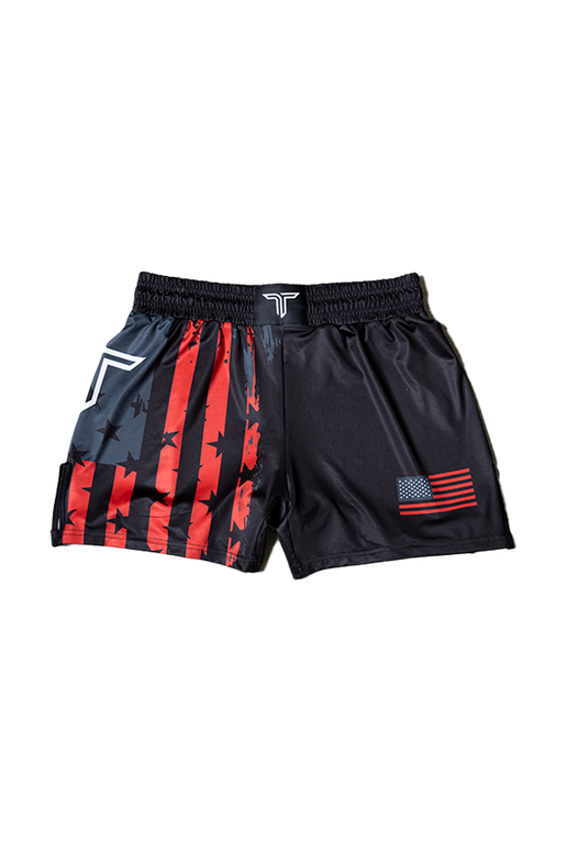 Youth Stars & Stripes Fight Shorts - Black