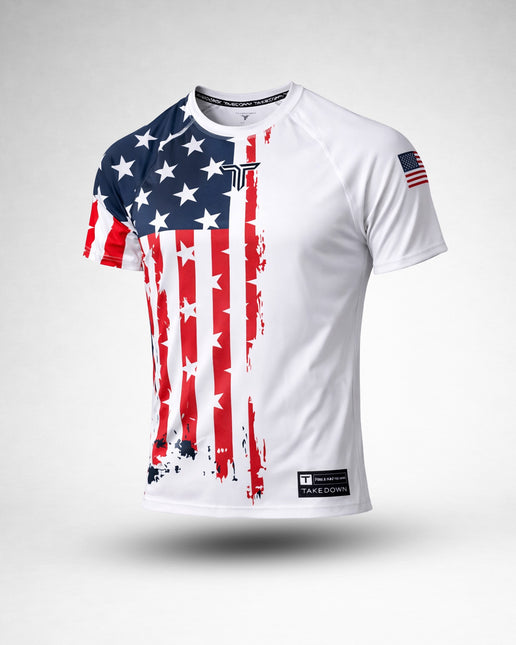 Stars & Stripes Short-Sleeve Rashguard - White