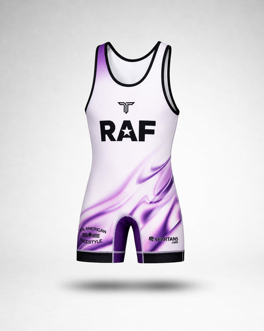 RAF09 Wrestling Men's Singlet - White Purple