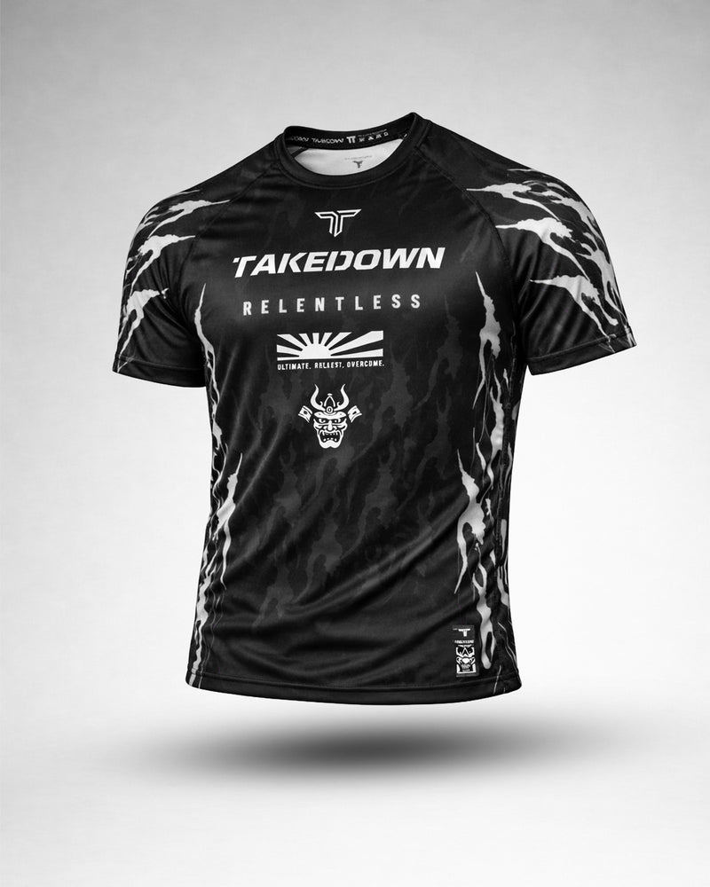 Relentless Flames Short-Sleeve Rashguard - White