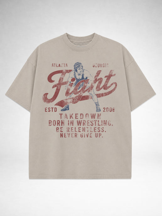 Takedown Oversized Tee - Vintage Fight - Sand