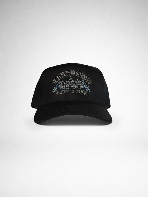 Takedown Wrestle Flames A-Frame Snapback Hat - Black