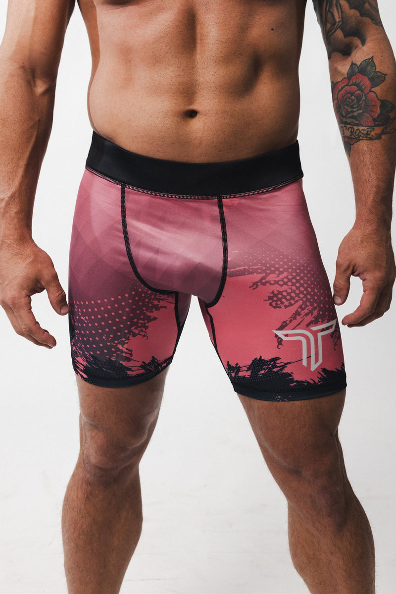 Kaos Camo Compression Shorts - Watermelon