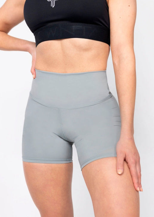 High Waist Power Tech Bike Short Grey