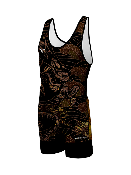Dragon Wrestling Singlet - Black